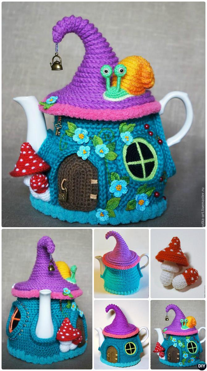 25 Crochet Knit Tea Cozy Free Patterns