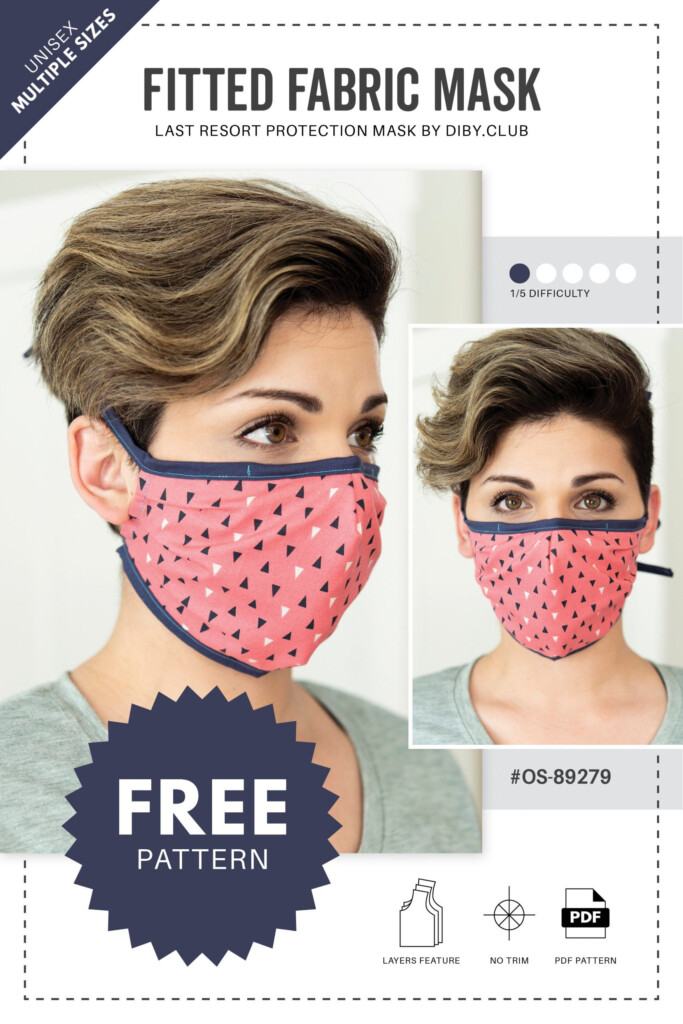 3D MASK WITH FILTER POCKET PATTERN Reusable Cot Volzan