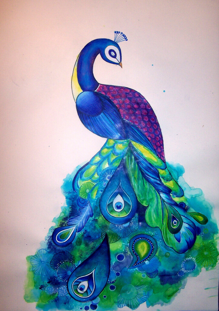 Blue Peacock Print On Storenvy