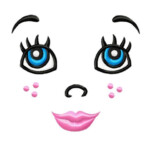 Doll Face Instant Download Pattern Fill Machine Embroidery Etsy