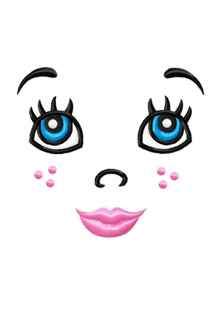 Doll Face Instant Download Pattern Fill Machine Embroidery Etsy 