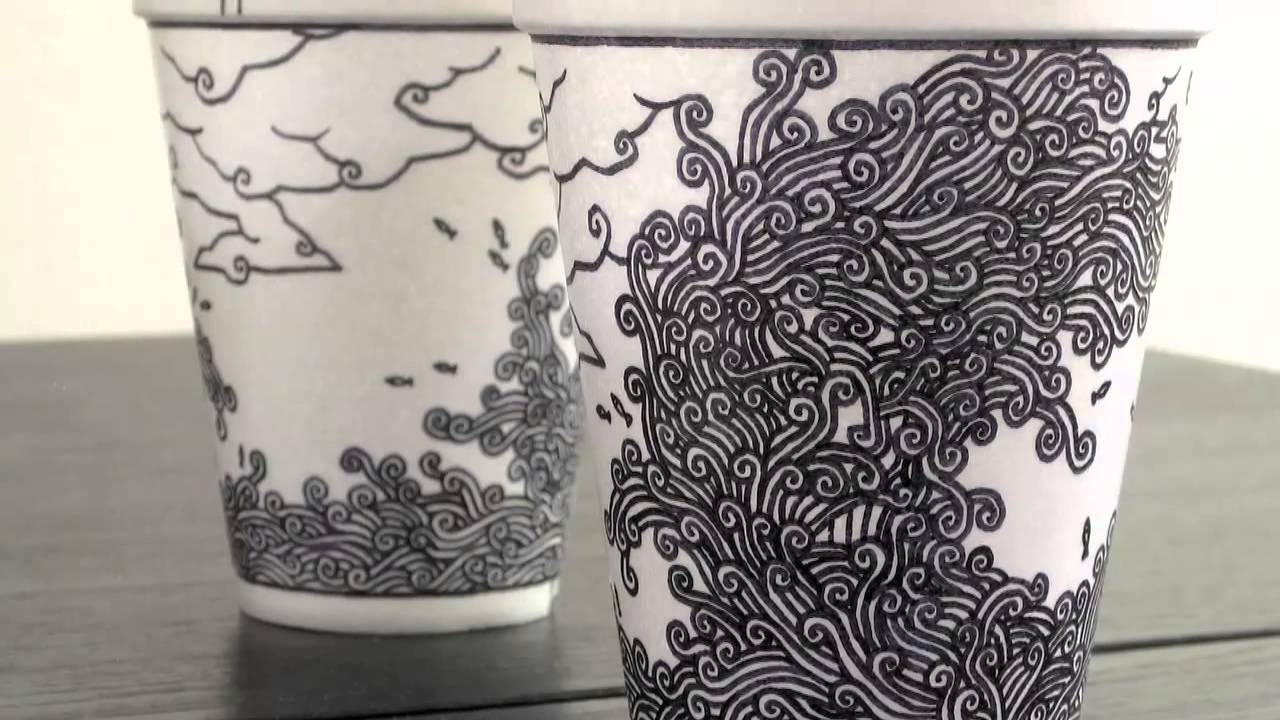 Foam Cup Art By Boey YouTube FreePrintablePattern