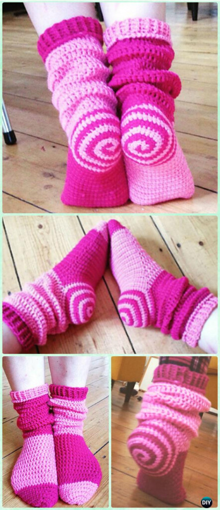 High Knee Crochet Slipper Boots Patterns To Keep Your Feet Cozy