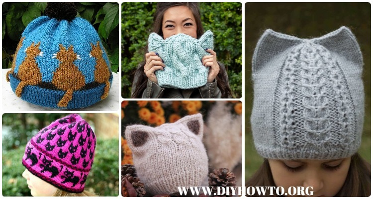 Kitty Cat Hat Knitting Patterns Size Baby To Adult Free