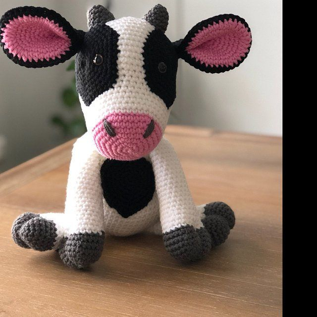 MyKrissieDolls On Etsy Crochet Cow Crocheted Cow Pattern Crochet 