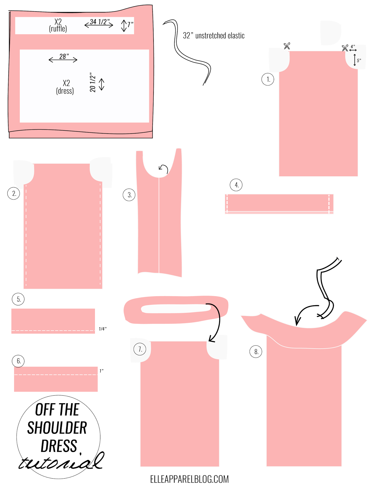 OFF THE SHOULDER DRESS TUTORIAL Elle Apparel By Leanne Barlow
