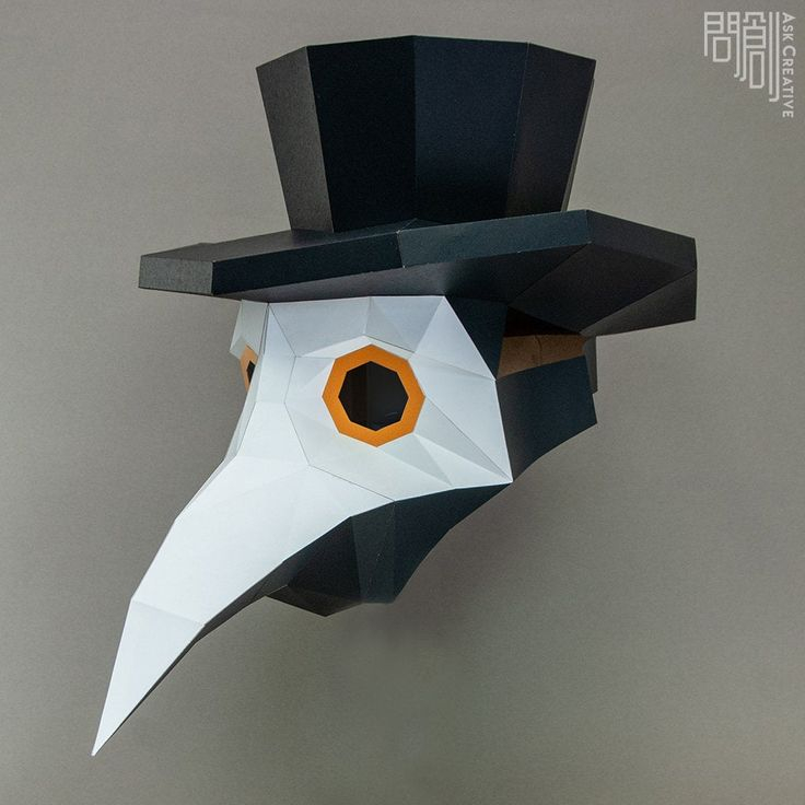Plague Doctor Papercraft DIY Low Poly Mask PDF Papercraft 