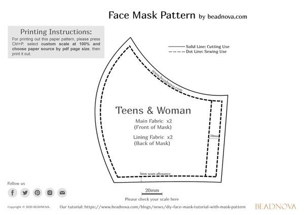 Face Mask printable Pattern FreePrintablePattern