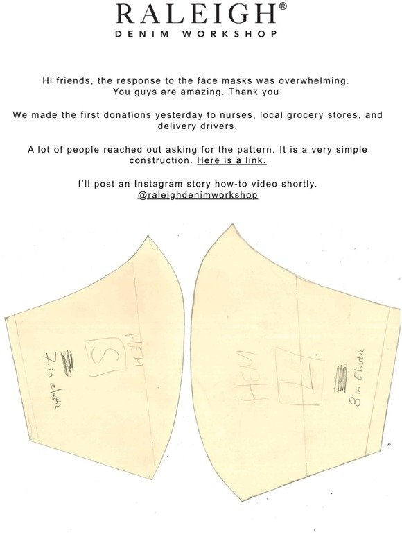 Raleigh Denim Free Face Mask Patterns For All Milled