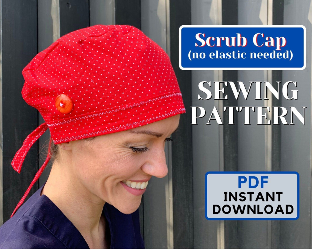 Scrub Cap SEWING PATTERN No Elastic PDF Surgical Cap Pattern Etsy 