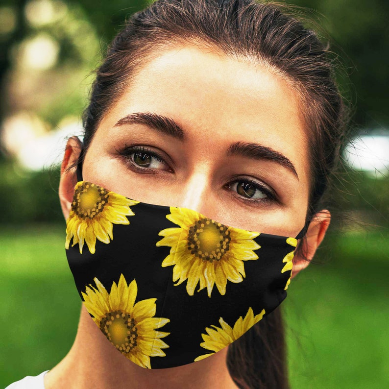 SUNFLOWER Face Mask Women Sunflower Fabric Face Mask Floral Etsy