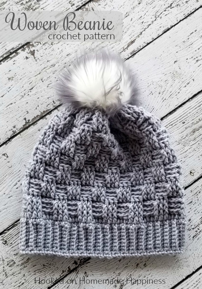 Woven Beanie Crochet Pattern Hooked On Homemade Happiness